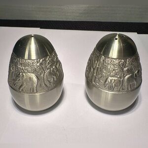 Thailand Co. Ltd, Pewter, Salt & Pepper Shakers,  Elephant Design
